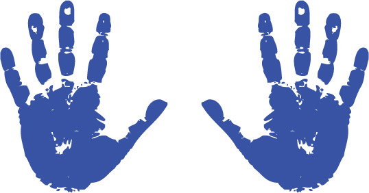 5HE074 - Realistic Hand Prints Wall Decal Sticker [5HE074 ...