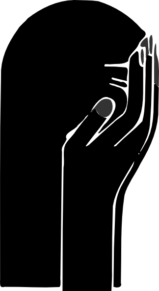Crying woman silhouette clipart