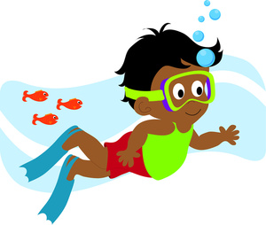 Person swimming clipart