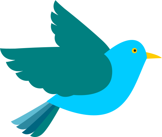 Cute flying birds clipart