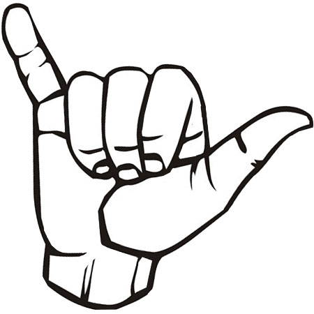 Hang Loose Hand Sign - ClipArt Best