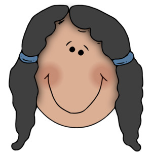 Cartoon girl face clip art