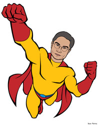 Superhero Caricatures Comic Art Cartoons Art Drawn from Photo
