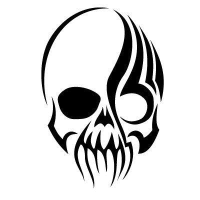 Tribal Skull Vinyl Decal 41, Skull and Crossbones decals, skull ...