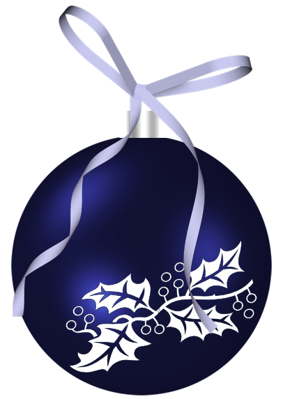 Christmas Dark Blue Ornament Clipart