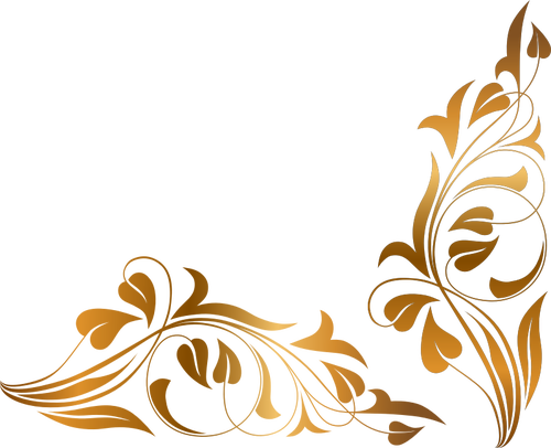 Vector drawing of corner decoration with floral elements | Public ...