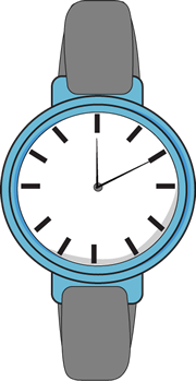 Watch Clip Art Watch With A Blue Case And Gray Wrist Band This Is ...