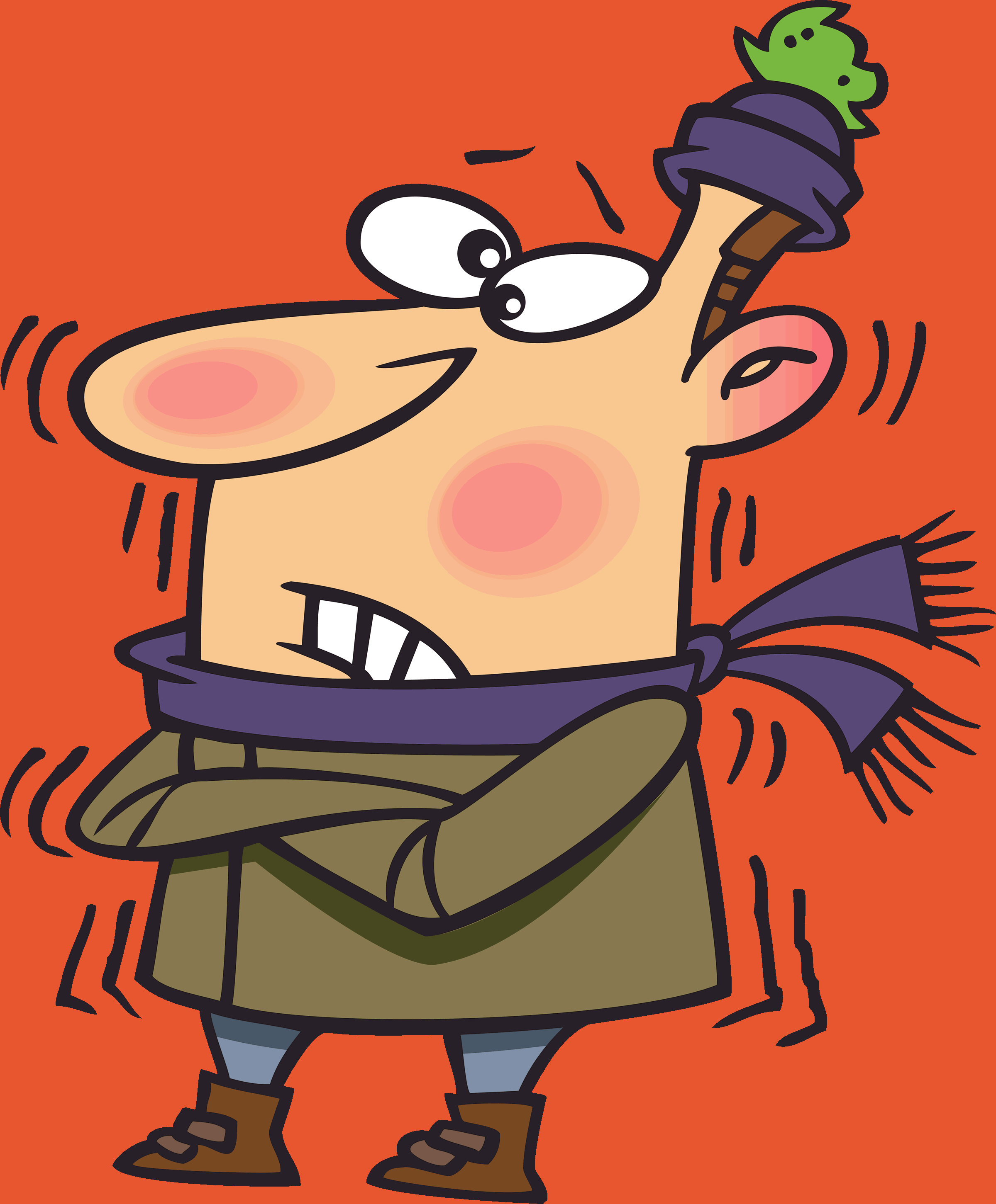 Cold man clipart