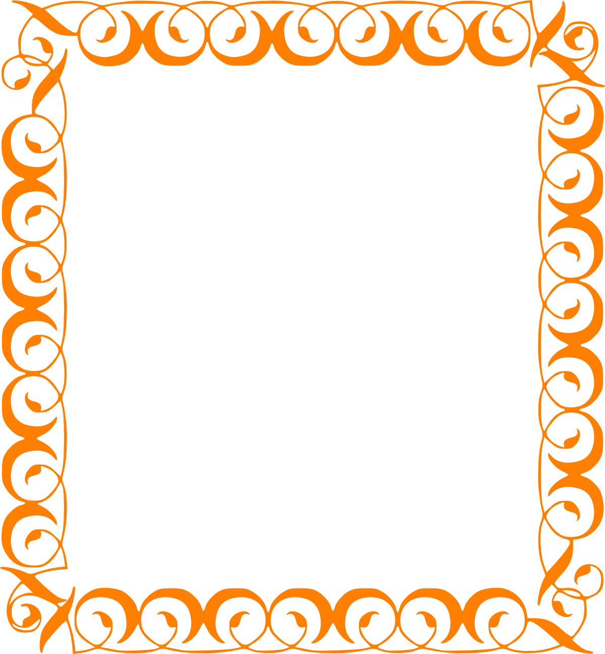 Orange Swirl Border Vector: AI and EPS Downloads