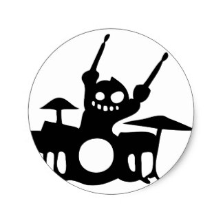 Cartoon Drummer Stickers | Zazzle