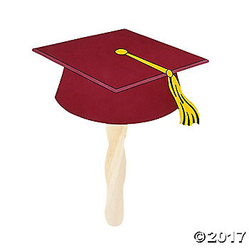 Burgundy Graduation Cap Fans