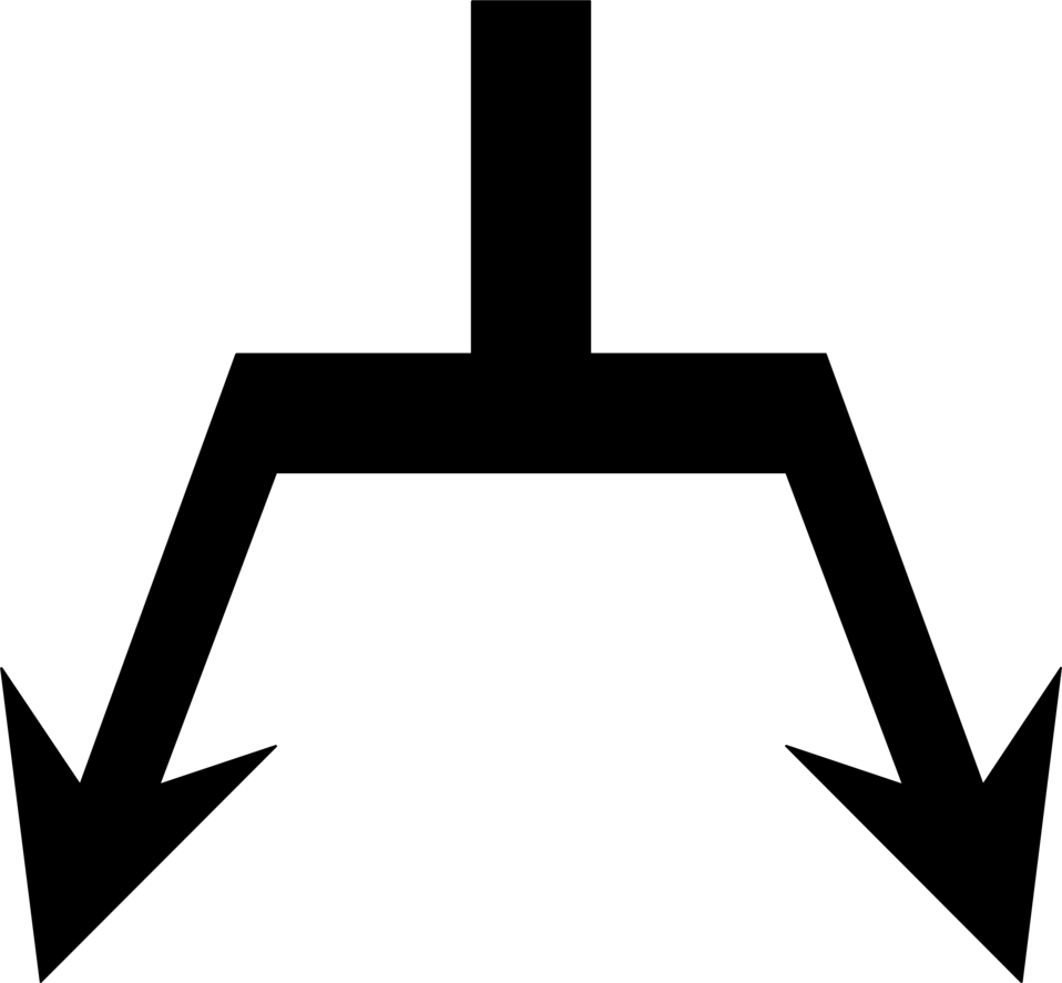 Arrows Black | Free Stock Photo | Illustration of a split down ...