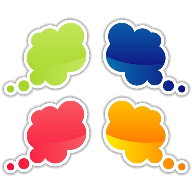 THOUGHT BALLOONS VECTOR SET - Download at Vectorportal