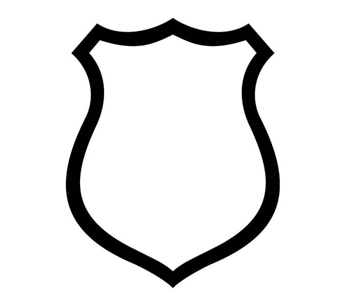Coloring Print Police Badge Outline On Photography Tablet ...