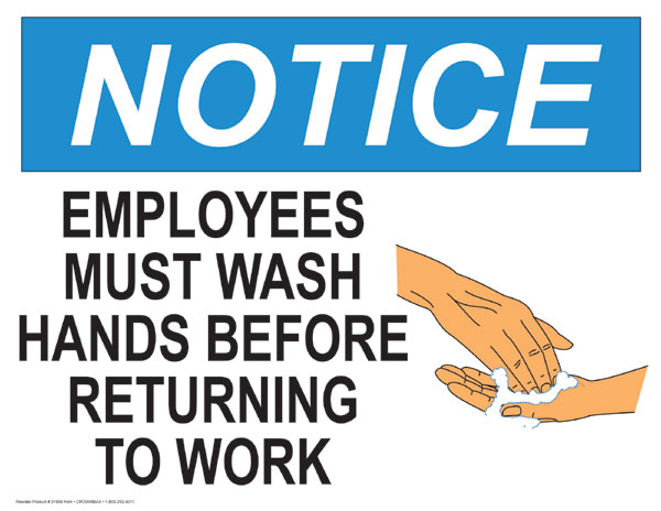 Notice Employees Must wash Your Hands - 21958 - CrownMax