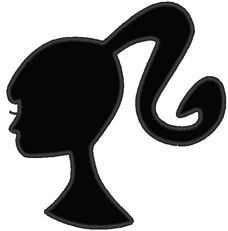 Barbie Head Silhouette Embroidery Machine Applique Design ...