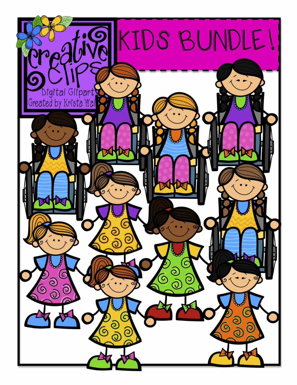 The Creative Chalkboard: Free School Bus Clipart and KIDS Bundle ...