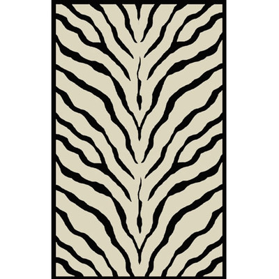 American Home Rug Co. African Safari Off White/Black Zebra Print ...