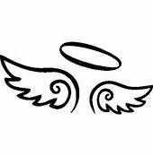 Angel wings with halo clip art