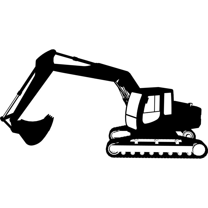 Black Bulldozer Clipart