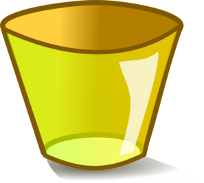 Empty Yellow Trash Can Clip Art - vector clip art ...
