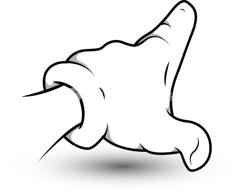 Cartoon Hand - Finger Pointing At - Vector Illustration