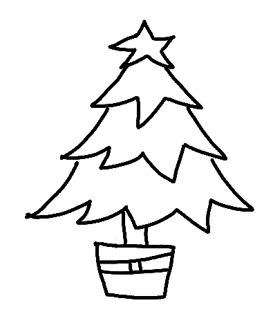 Draw a Christmas Tree Step by Step