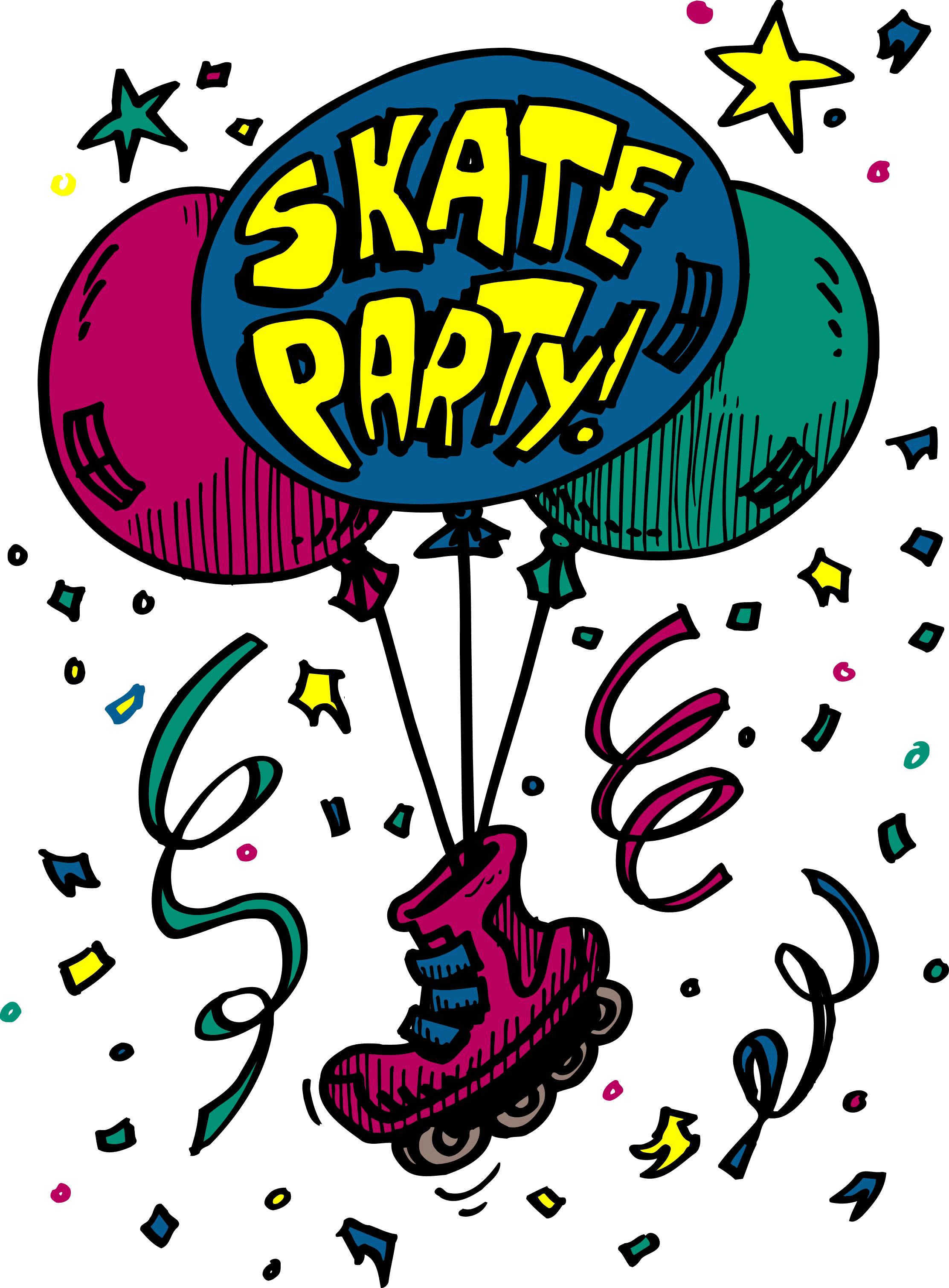 Roller skate party invite clipart - ClipartFox