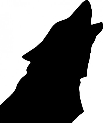 Howling wolf head clipart