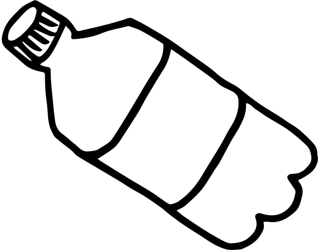 Plastic Water Bottle Black And White Clipart
