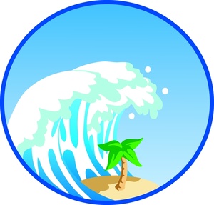 Tsunami Clipart Image - Tidal Wave or Tsunami Wave About to ...