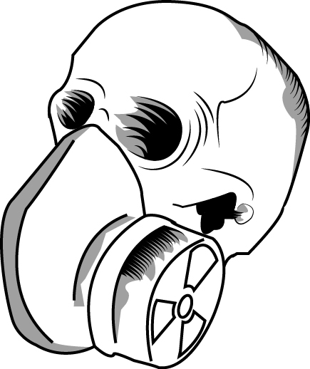 Skull with gasmask by FullIce