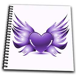 Purple Heart With Wings - Drawing Book 8 X 8 Inch ...