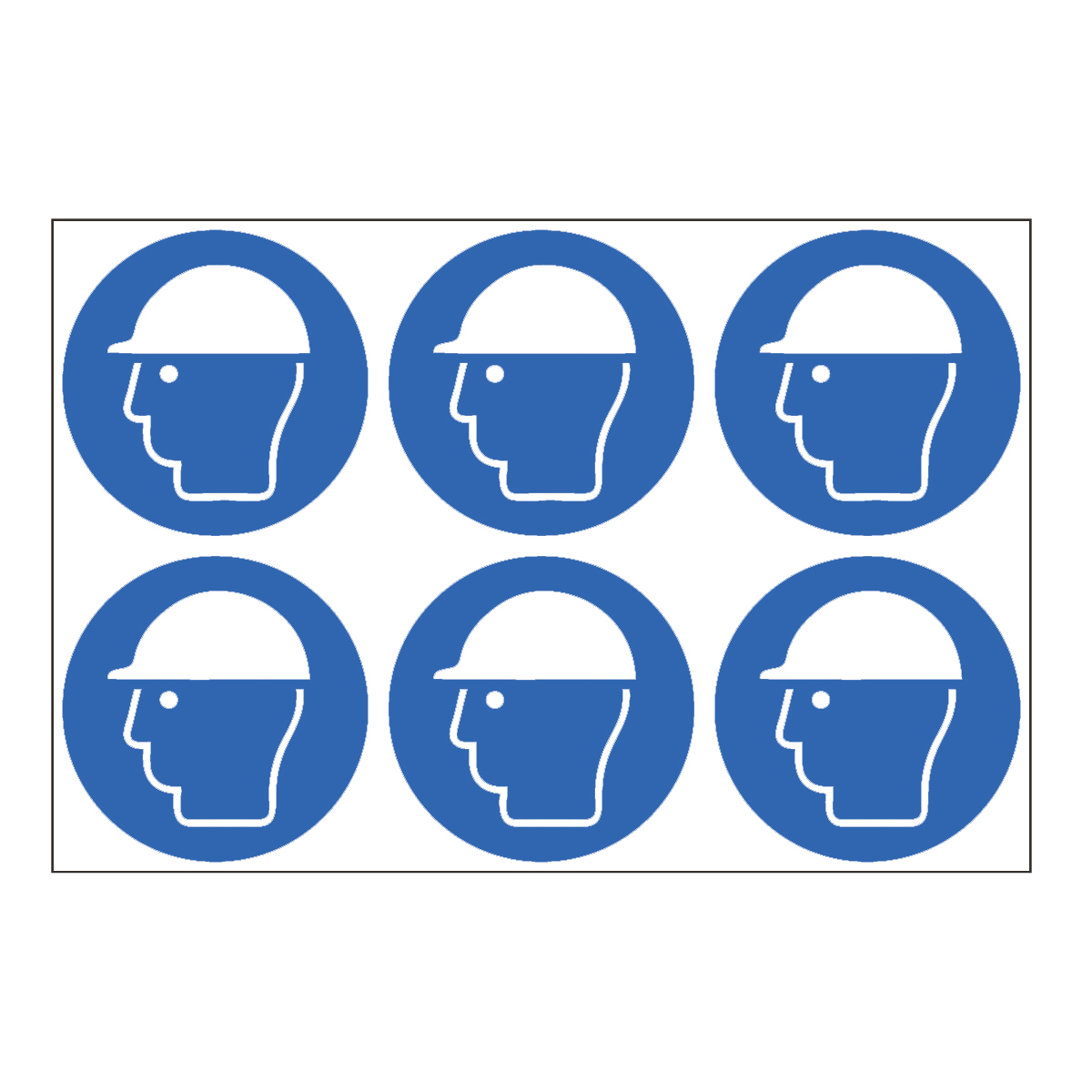Hard Hat Symbol (24 Pack) 6 To Sheet Safety Labels - Safety Signs ...