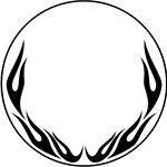 Flame Borders 1: Circle, Oval, Heart Decals