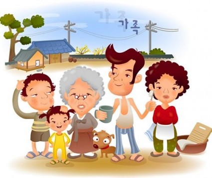 Iclickart cartoon illustration vector 4 family Vector cartoon ...