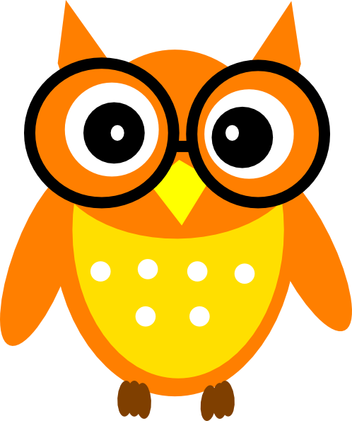 Owl with glasses clip art