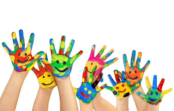 Wallpaper SMILE, CHILDHOOD, CHILDREN, PALM, FINGERS, COLOR, WHITE ...