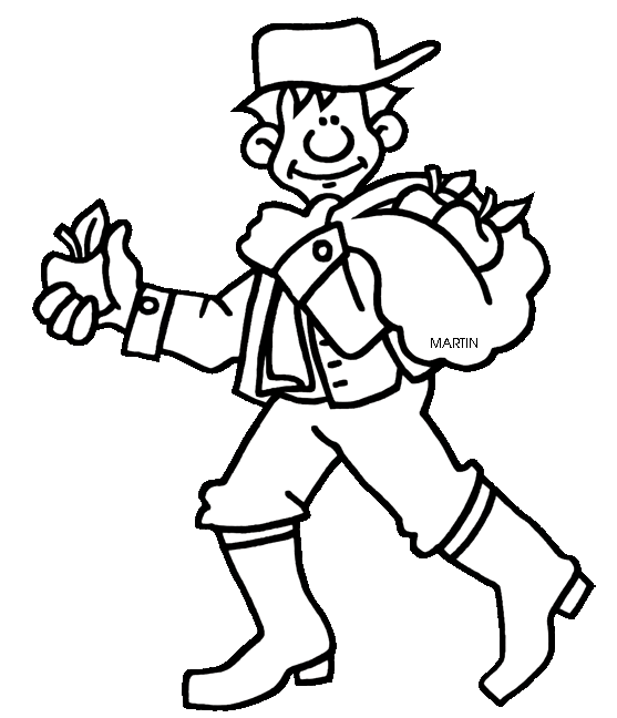 Johnny apple seed clipart
