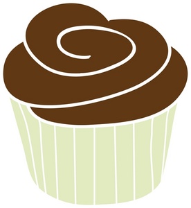 Cupcake Clipart Image - A White Cupcake With Chocolate Frosting