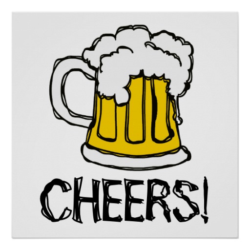 Pint of Brew in Mug Drawing CHEERS! Posters from Zazzle.