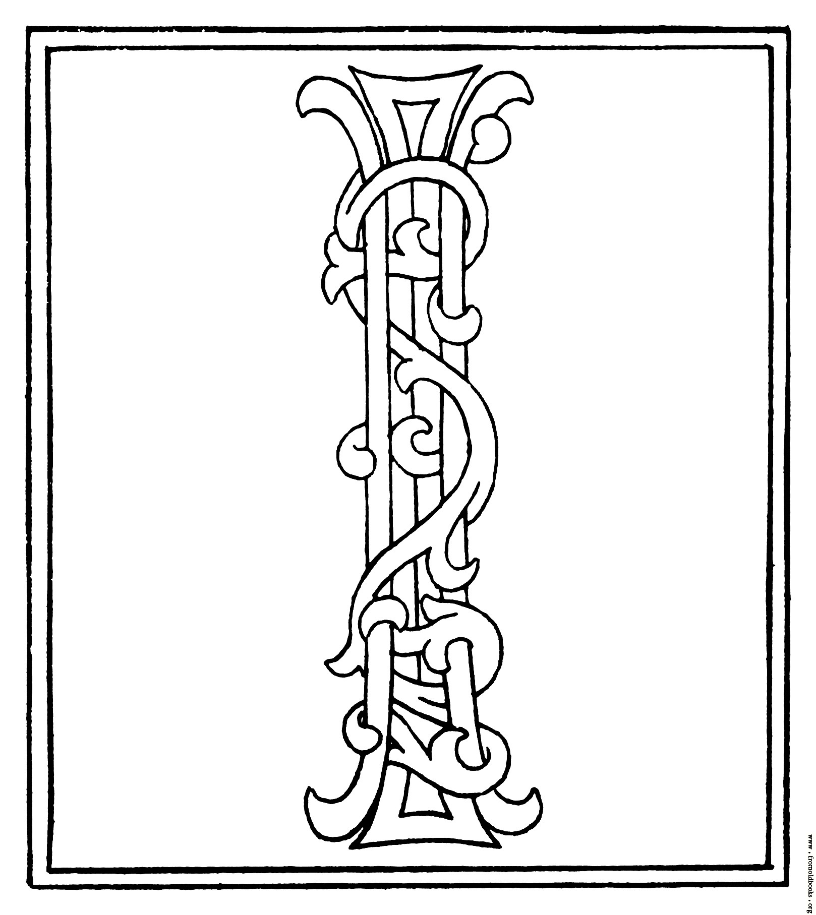 clipart: initial letter I from late 15th century printed book ...