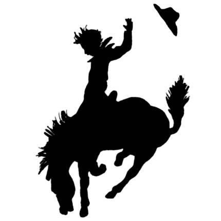 SALE BUCKING BRONCO horse silhouette unmounted by sweetgrasstamps