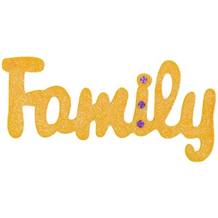 Plaid Family Glitter & Rhinestone Wood Word | Shop Hobby Lobby