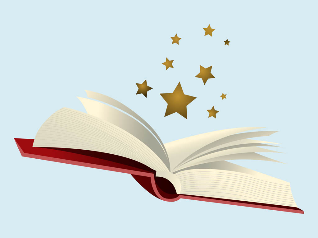 book. opened magic book with...