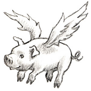 flying pigs Colouring Pages (page 3)
