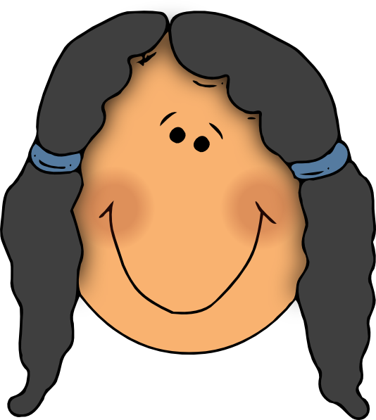 Cartoon girl face clipart