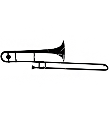 Trombone Black And White Clipart