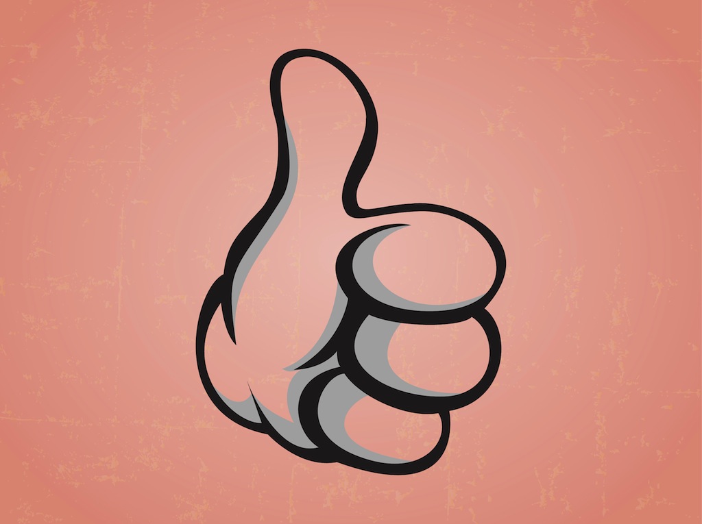 Cartoon Facebook Like hand illustration making a thumbs up gesture. Vector illustration