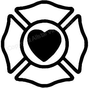 Maltese Cross (with Heart) - Firefighter Car Stickers - Vinyl ...